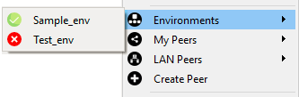 Environment menu